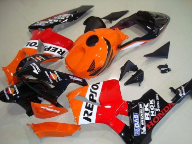 Online 2003-2004 Honda CBR600RR Motorcycle Fairings Kit - Orange White Red Glossy Black Repsol Canada
