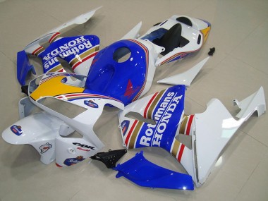 Online 2003-2004 Honda CBR600RR Motorcycle Fairings - White Blue Yellow Rothmans Canada
