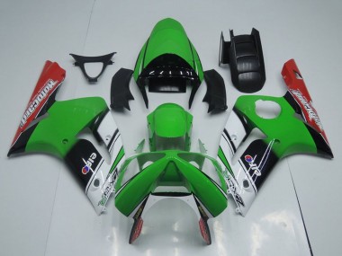 Online 2003-2004 Kawasaki ZX6R Motorcycle Fairings - Green White Black Red Motocard Canada