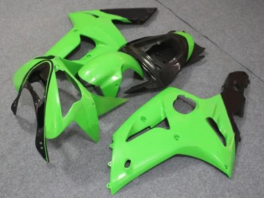 Online 2003-2004 Kawasaki ZX6R Motorcycle Fairings - Light Green Glossy Black Canada