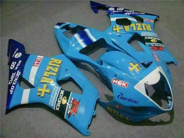 2003-2004 Suzuki GSXR 1000 Motorcycle Fairings - Blue White Yellow Rizla Canada