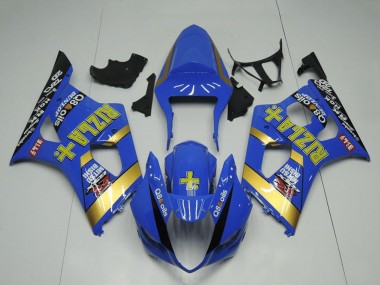 Online 2003-2004 Suzuki GSXR 1000 Motorcycle Fairing - Blue Gold Black Rizla Canada