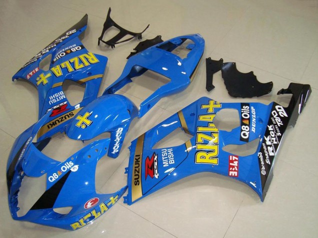 2003-2004 Suzuki GSXR 1000 Motorcycle Fairings - Blue Gold Black Rizla Canada