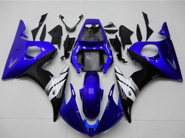 Online 2003-2004 Yamaha YZF R6 Motorcycle Fairings - Blue White Glossy Black Canada