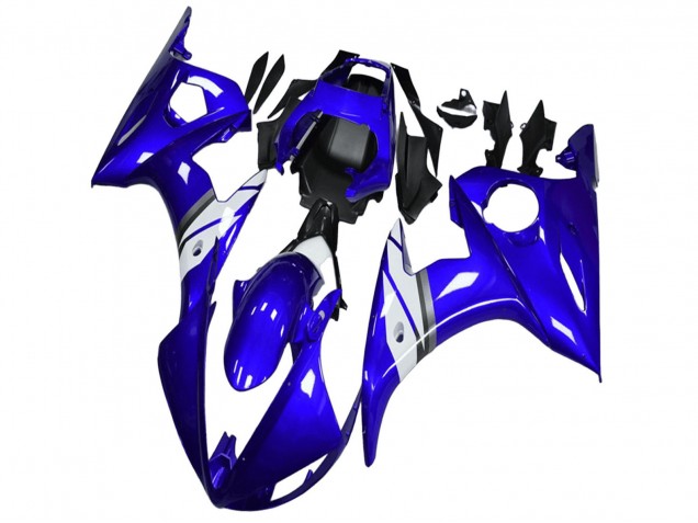 2003-2004 Yamaha YZF R6 Motorcycle Fairings - Blue White Canada
