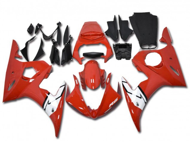2003-2004 Yamaha YZF R6 Motorcycle Fairings - Red White Canada