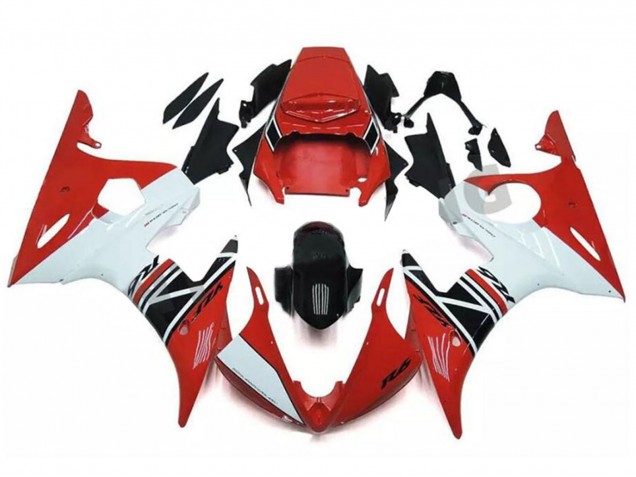 2003-2004 Yamaha YZF R6 Motorcycle Fairing - Red White Glossy Black Canada