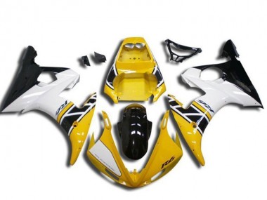 Online 2003-2004 Yamaha YZF R6 Motorcycle Fairing - Yellow White Glossy Black Canada