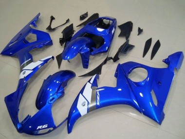 Online 2003-2004 Yamaha YZF R6 Motorcycle Fairing - Blue White OEM Style Canada
