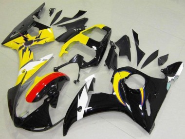 Online 2003-2004 Yamaha YZF R6 Motorcycle Fairings - Yellow Red Glossy Black Canada