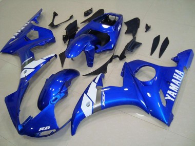 Online 2003-2004 Yamaha YZF R6 Motorcycle Fairings - Blue White OEM Style Canada