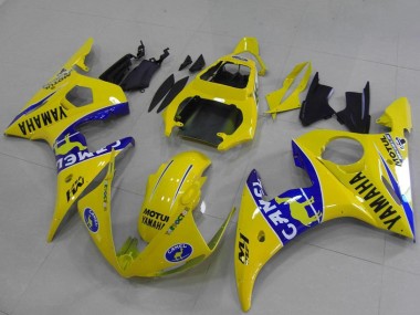 Online 2003-2004 Yamaha YZF R6 Motorcycle Fairings - Yellow Blue Camel Canada