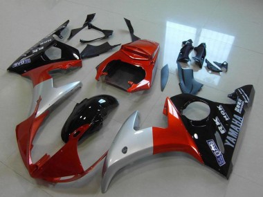 Online 2003-2004 Yamaha YZF R6 Motorcycle Fairings - Red Silver Glossy Black Canada