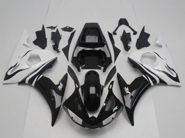 Online 2003-2004 Yamaha YZF R6 Bike Fairings - White Glossy Black Canada
