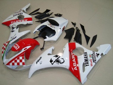 Online 2003-2004 Yamaha YZF R6 Motorcycle Fairings - White Red Abarth Motul Canada