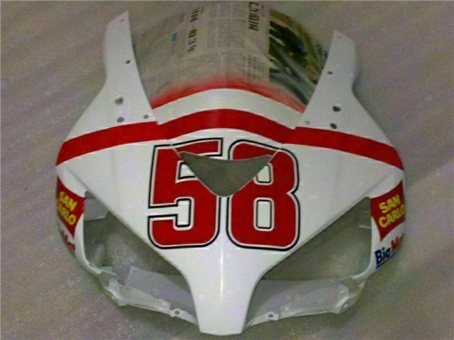 2004-2005 Honda CBR1000RR Motorcycle Fairings - White Red Yellow San Carlo 58 Canada