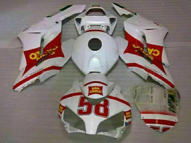 2004-2005 Honda CBR1000RR Motorcycle Fairings - White Red Yellow San Carlo 58 Canada