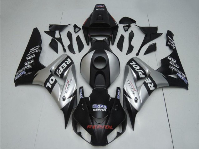 2004-2005 Honda CBR1000RR Motorcycle Fairings - Silver Glossy Black Repsol Canada