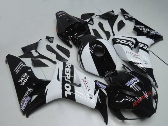 2004-2005 Honda CBR1000RR Motorcycle Fairings - White Glossy Black Repsol Canada