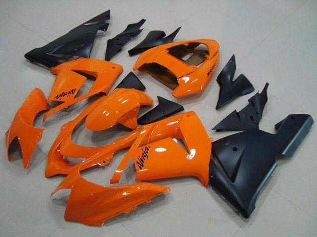 2004-2005 Kawasaki ZX10R Motorcycle Fairings - Orange Matte Black Canada