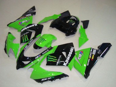 Online 2004-2005 Kawasaki ZX10R Motorcycle Fairings - Green Black Monster Elf Canada