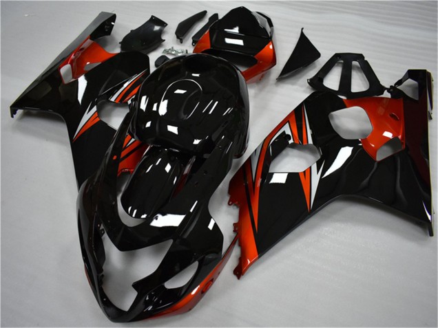 2004-2005 Suzuki GSXR 600/750 Motorcycle Fairings - Glossy Black Red Stripe Canada