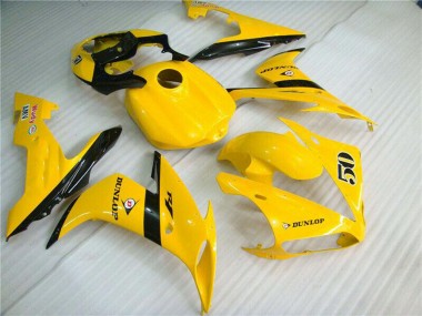 Online 2004-2006 Yamaha YZF R1 Motorcycle Fairings - Yellow Glossy Black Dunlop 50 Canada
