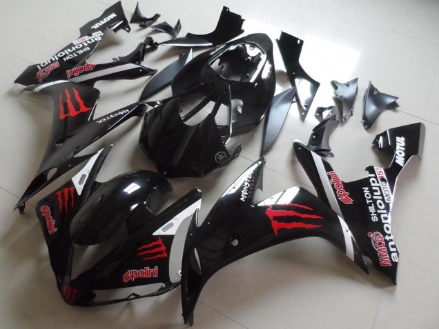 2004-2006 Yamaha YZF R1 Motorcycle Fairings - Glossy Black Red Monster Canada