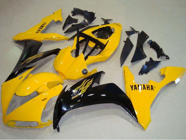 2004-2006 Yamaha YZF R1 Motorcycle Fairings - Yellow Glossy Black Canada