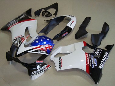 Online 2004-2007 Honda CBR600 F4i Motorcycle Fairings - White Red Blue Glossy Black Star Lee Carrera Canada