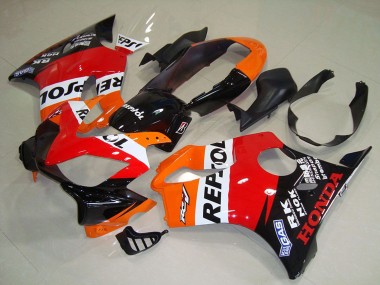 Online 2004-2007 Honda CBR600 F4i Motorcycle Fairing - Orange White Red Glossy Black Repsol Canada