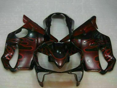 Online 2004-2007 Honda CBR600 F4i Motorcycle Fairings - Glossy Black Red Flame Canada