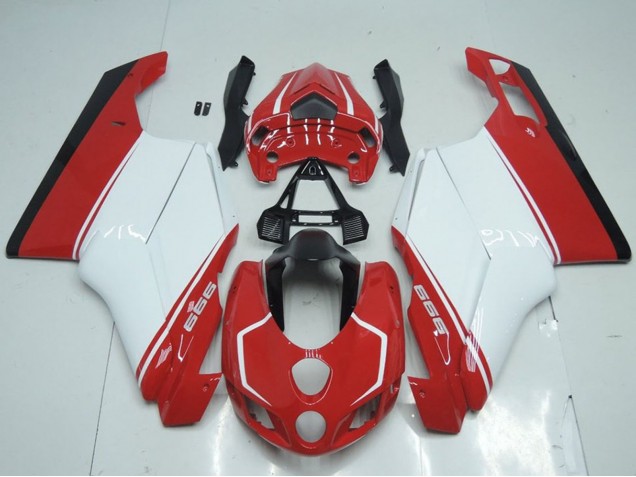 2005-2006 Ducati 999 Motorcycle Fairings - White Red Glossy Black Canada