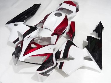 Online 2005-2006 Honda CBR600RR Motorcycle Fairings Kits - White Red Black Canada