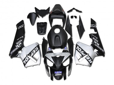 Online 2005-2006 Honda CBR600RR Motorcycle Fairings - Black Silver Repsol Canada