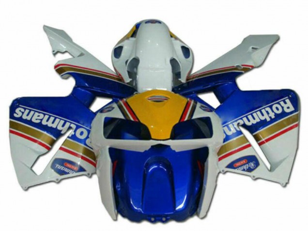 2005-2006 Honda CBR600RR Motorcycle Fairings - Blue Gold Red White Rothmans Canada