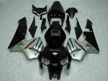 Online 2005-2006 Honda CBR600RR Motorcycle Fairings - Glossy Black Silver Canada
