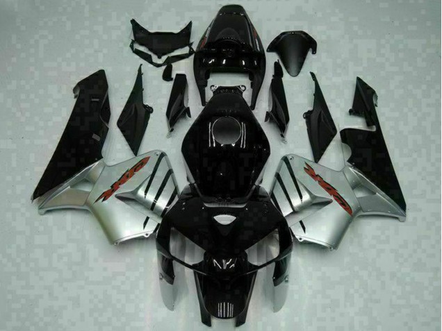 2005-2006 Honda CBR600RR Motorcycle Fairings - Glossy Black Silver Canada
