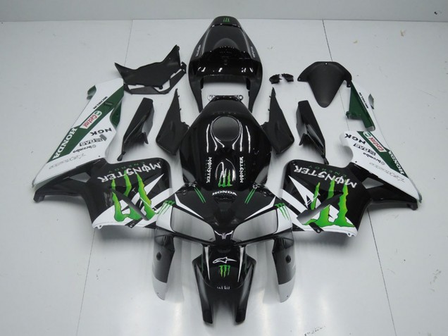 2005-2006 Honda CBR600RR Motorcycle Fairing - Glossy Black White Green Monster Canada