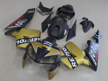 Online 2005-2006 Honda CBR600RR Motorcycle Fairings - Matte Black Gold Repsol Canada