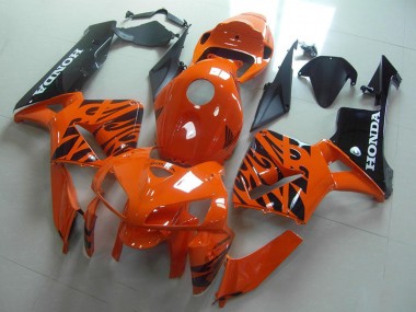 Online 2005-2006 Honda CBR600RR Motorcycle Fairings - Orange Black Flame Canada