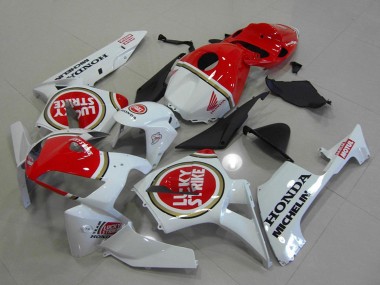 Online 2005-2006 Honda CBR600RR Motorcycle Fairings - White Red Lucky Strike Canada