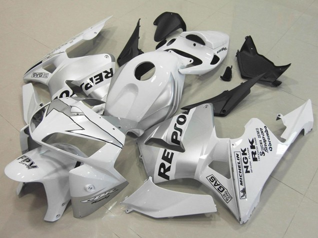 2005-2006 Honda CBR600RR Motorcycle Fairings - White Silver Black Repsol Canada