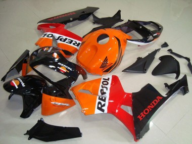 Online 2005-2006 Honda CBR600RR Motorcycle Fairing Kits - Orange White Red Glossy Black Repsol Canada