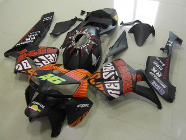 Online 2005-2006 Honda CBR600RR Motorcycle Fairings - Matte Black Orange Yellow Rossi 46 Canada