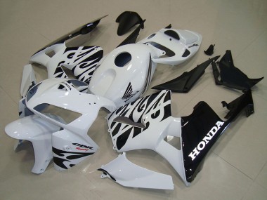 Online 2005-2006 Honda CBR600RR Motorcycle Fairings - White Black Flame Canada