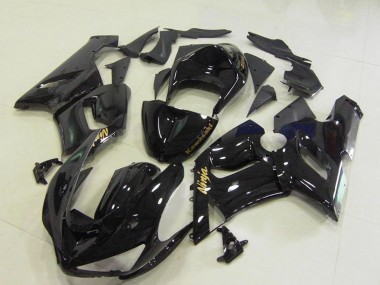 Online 2005-2006 Kawasaki ZX6R Motorcycle Fairings - Glossy Black Gold Decals Canada