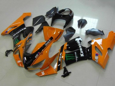 Online 2005-2006 Kawasaki ZX6R Motorcycle Fairings - Orange Black Green Monster Canada