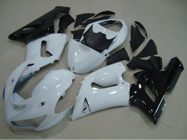 2005-2006 Kawasaki ZX6R Motorcycle Fairing - White Black Canada