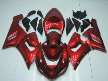 Online 2005-2006 Kawasaki ZX6R Motorcycle Fairings - Candy Red Canada